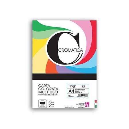 CROMATICA 80 CARTA COLORI FORTI GR. 80 A4 - FG.100 - ROSSO