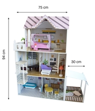 CASA BAMBOLE IN LEGNO CON ACCESSORI-