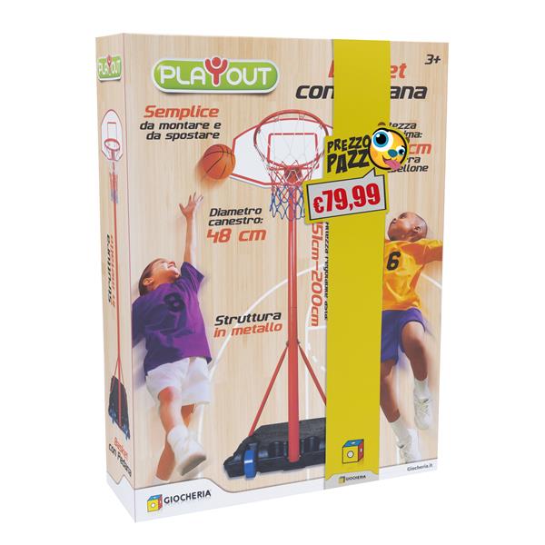 PREZZO PAZZO - PO Basket in Metallo H236 cm-canestro 45 cm
