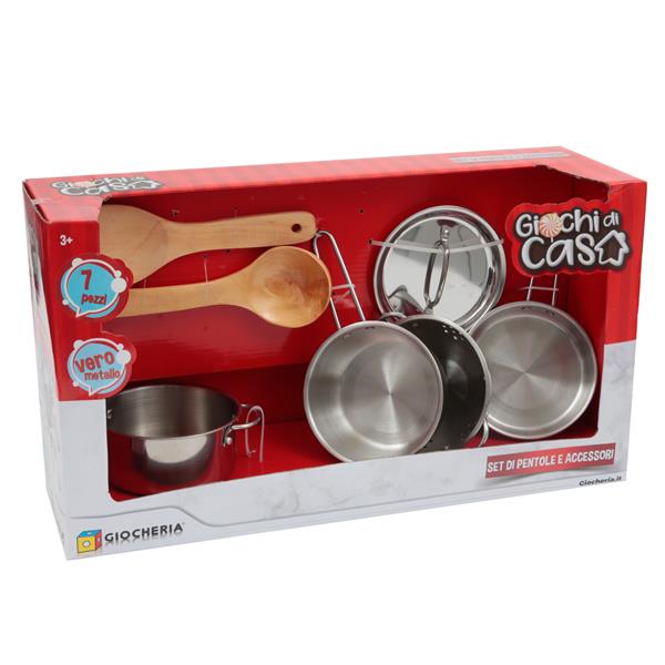 PREZZO PAZZO - GC Set 7 Pentole in metallo con 2 Cucchiai in leg