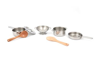 PREZZO PAZZO - GC Set 7 Pentole in metallo con 2 Cucchiai in leg