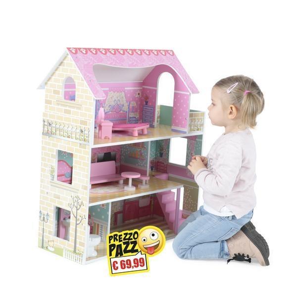 PREZZO PAZZO - PRINCY BELLA Casa delle Bambole in Legno H cm.70