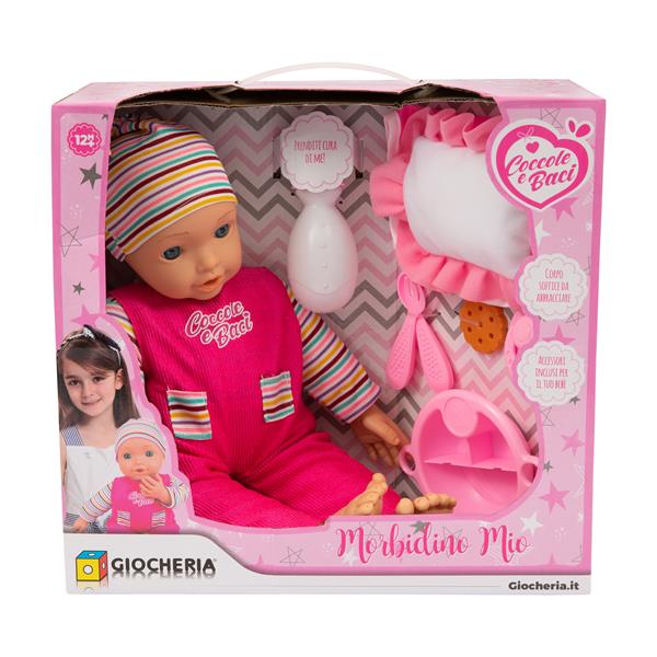 COCCOLE e BACI - Bebè Morbidino Mio cm.40 Set Pappa e Cuscino