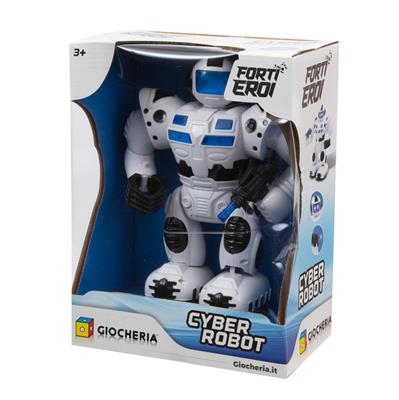 MR GENIO - CYBER Robot Bianco Cammina con Luci e Suoni