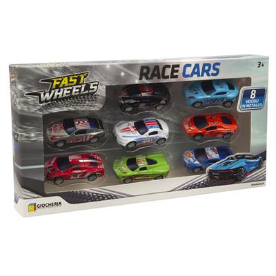 FAST WHEELS - Conf.8 Auto Retrocarica Die Cast 1:64