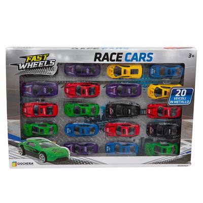 FAST WHEELS - RACE CARS 20 Auto Die Cast 1:64 Colori Assortiti