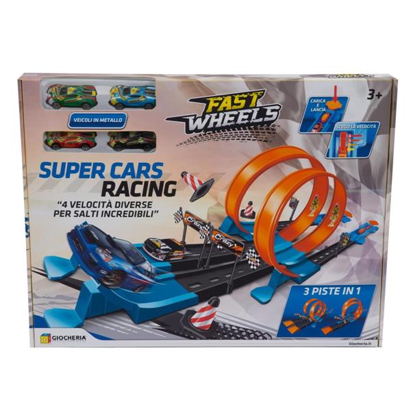 FAST WHEELS - SUPER CARS Racing Pista Doppia 3 in 1