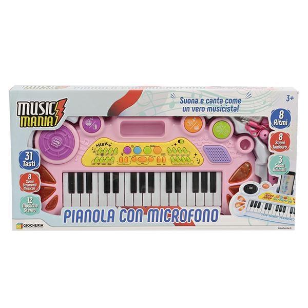 MUSIC MANIA - Pianola MP3 ROSA con Microfono MP3