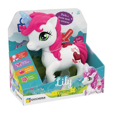 GIO' BABY - LILLY Unicorno Parla e Ripete con suoni e Corno Lumi