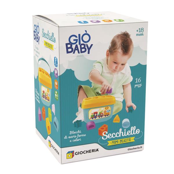 GIO' BABY - Secchiello Primi Incastri 16 pezzi Forme e Lettere