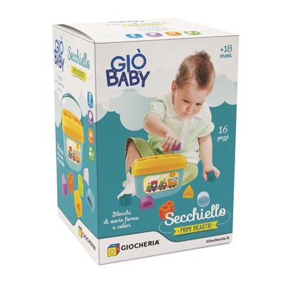 GIO' BABY - Secchiello Primi Incastri 16 pezzi Forme e Lettere