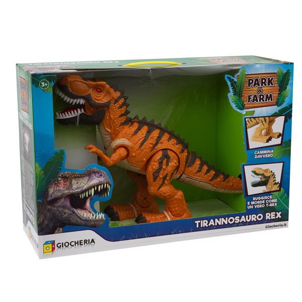 PARK&FARM - T-REX con Verso, Luci e Suoni Camminante 2 Colori