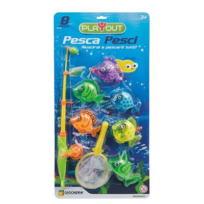 PLAY OUT - Canna da Pesca con 6 Pesciolini e Retino