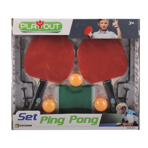 PLAY-OUT - Set Ping Pong SCATOLA 2 Racchette Rete e 3 Palline