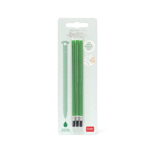 3 PCS ERASABLE PEN REFILLS GREEN-