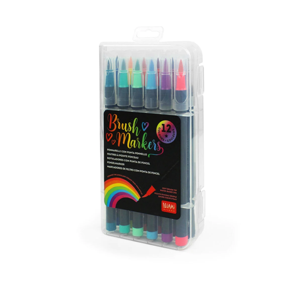 Set Of 12 Brush Markers - Brush Markers - Bright Colours