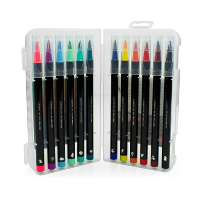 Set Of 12 Brush Markers - Brush Markers - Bright Colours