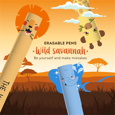 ERASABLE GEL PEN ERASABLE PEN SET LION+ELEPHANT+GIRAFFE