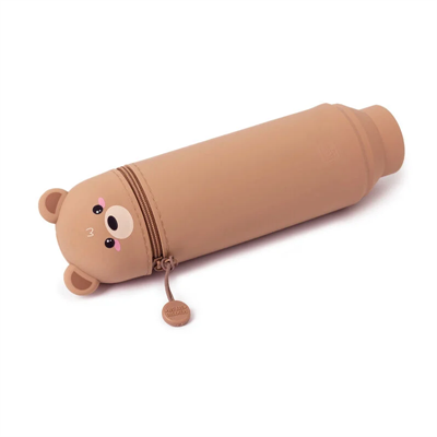 2 IN 1 SILICONE PENCIL CASE KAWAII TEDDY BEAR-