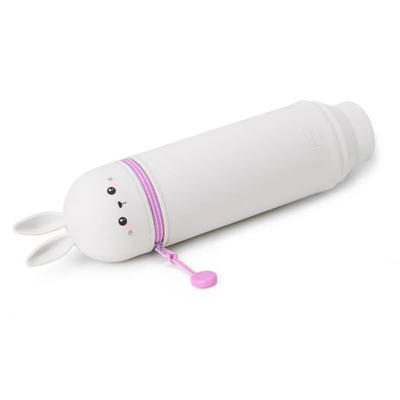 2 IN 1 SILICONE PENCIL CASE KAWAII BUNNY