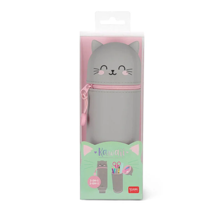 2 IN 1 SILICONE PENCIL CASE KAWAII KITTY