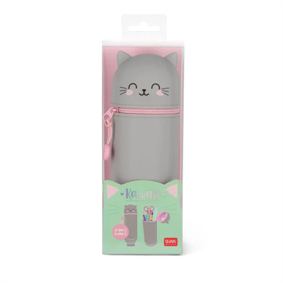 2 IN 1 SILICONE PENCIL CASE KAWAII KITTY