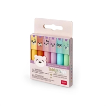 Set Of 6 Mini Highlighters - Teddy'S Style - Teddy Bear