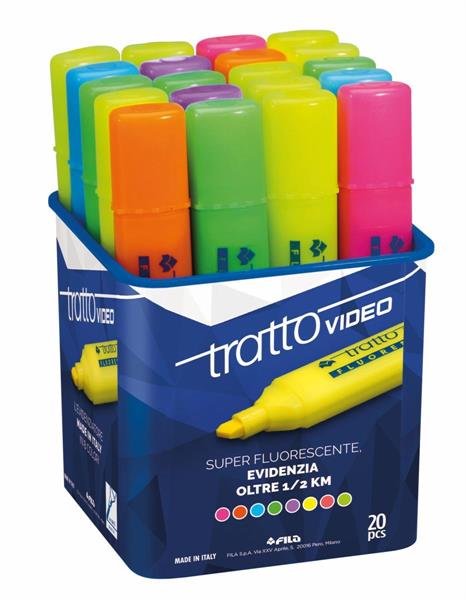 Evidenziatore Tratto Video Barattolo 20Pz Assortito