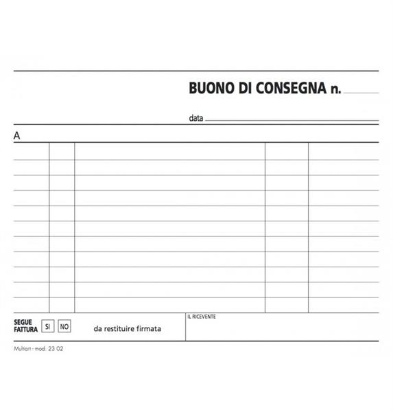 BLOCCO BUONO CONSEGNA 2 COPIE 12X17