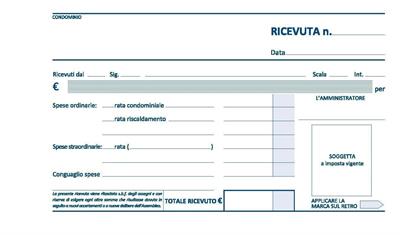 BLOCCO RICEVUTE DI CONDOMINIO 2 COPIE 10X16,5