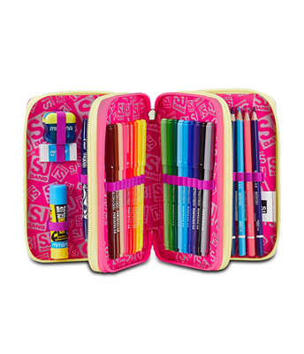 Astuccio 3 Zip Sj Gang Unicorn Led Girl..
