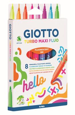 Giotto Turbo Maxi Fluo Astuccio 8Pz