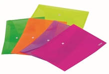 Conf. 5 Pz. Buste C/Bottone A4 Fluo