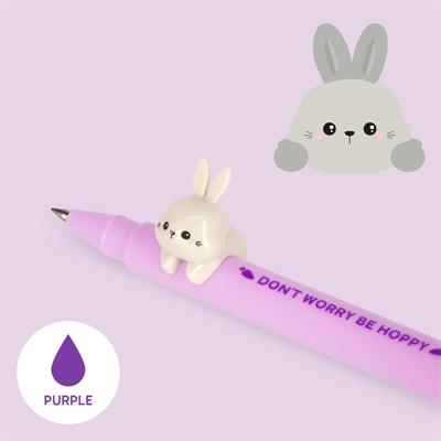 Gel Pen With Animal Decoration - Lovely Friends - Bunny