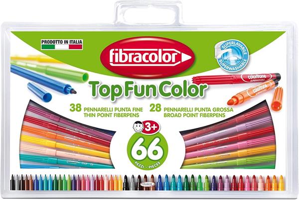 Fibracolor Top Fun Color New valigetta 66 Pezzi:  38 Colorito, 2