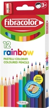 Fibracolor Rainbow Scatola 12 Colori Pastello Legno Esagonale Pu