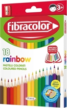Fibracolor Rainbow Scatola 18 Colori Pastello Legno Esagonale Pu