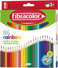 Fibracolor Rainbow Scatola 24 Colori Pastello Legno Esagonale Pu