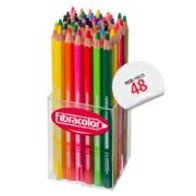 Fibracolor Rainbow Maxi Barattolo 48 Pezzi Pastello Legno Esagon