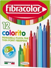 Fibracolor Colorito Scatola 12 Colori Pennarello Superlavabile P