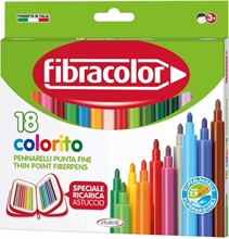 Fibracolor Colorito Scatola 18 Colori Pennarello Superlavabile P