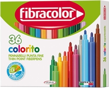 Fibracolor Colorito Scatola 36 Colori Pennarello Superlavabile P