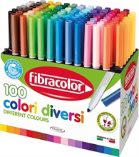 Fibracolor 100 Colori Pennarello Superlavabile Punta Conica