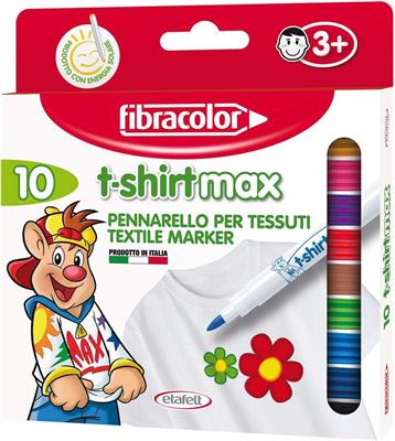 Fibracolor T-Shirt Max Pennarello Punta Pennello Scatola 10 Colo