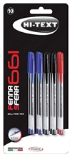 Hi-Text 661 Penna Sfera Blister 10 Pezzi Punta Media 1 Mm