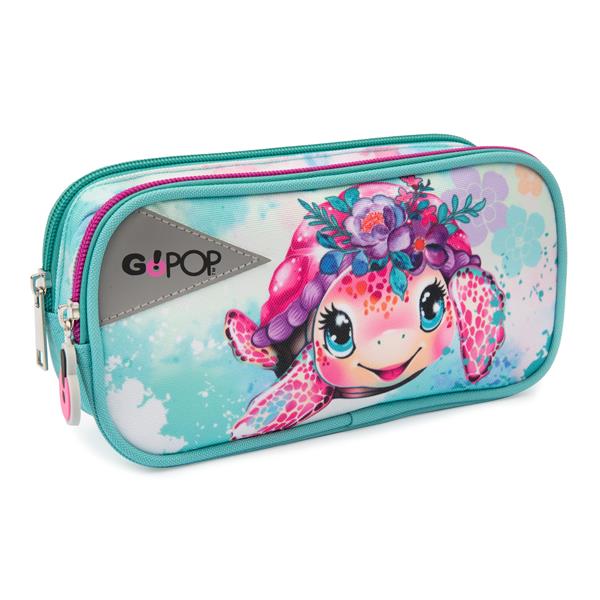 Gopop25 Astuccio 2 Zip Turtle Bloom