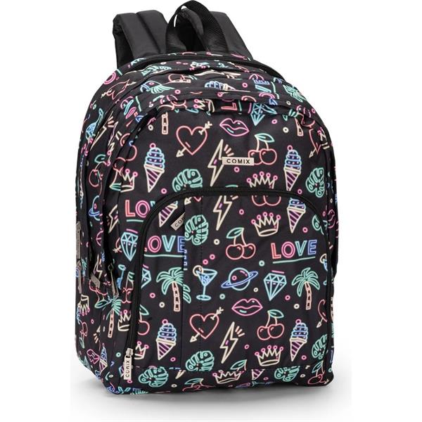 Zaino Organizzato Allover Neon Comix