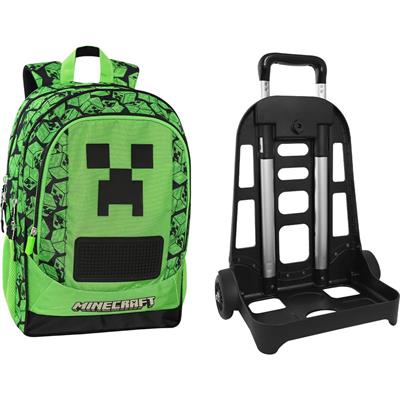 Zaino Organizzato Trolley Stacc. Pixel Minecraft