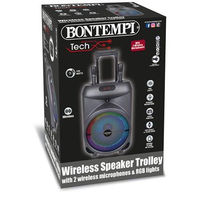 Trolley Amplificatore Wireless con 2 Microfono Wireless