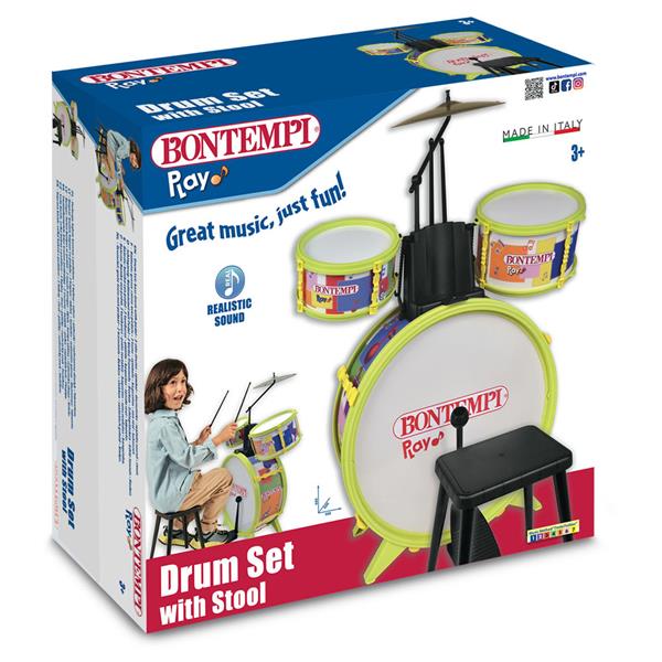 Batteria Classica 4 elementi, con sgabello e 2 bacchette
